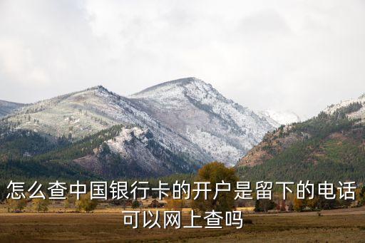 怎么查中國銀行卡的開戶是留下的電話可以網(wǎng)上查嗎