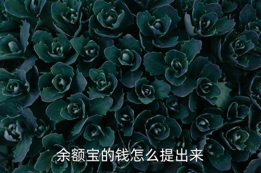余額寶的錢怎么提出來