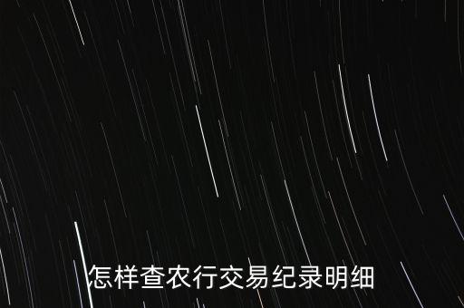 怎樣查農行交易紀錄明細