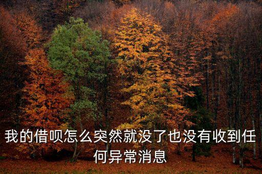 我的借唄怎么突然就沒了也沒有收到任何異常消息