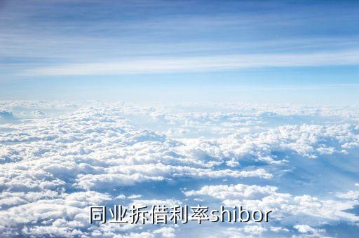 同業(yè)拆借利率shibor