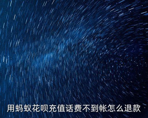 用螞蟻花唄充值話費不到帳怎么退款