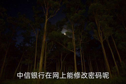 中信銀行在網(wǎng)上能修改密碼呢