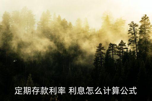 定期存款利率 利息怎么計(jì)算公式