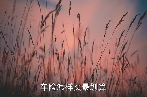 車險怎樣買最劃算