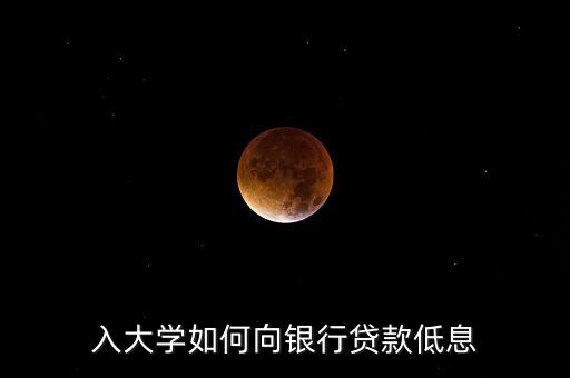入大學如何向銀行貸款低息
