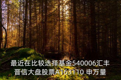 163110申萬量化怎么樣，基金163110多少元起投