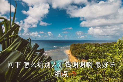 問下 怎么給別人匯錢謝謝啊 最好詳細點