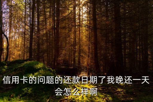 信用卡逾期還款一天怎么辦，信用卡的問(wèn)題的還款日期了我晚還一天會(huì)怎么樣啊
