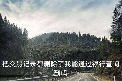 刪除招商銀行交易記錄怎么查，把交易記錄都刪除了我能通過銀行查詢到嗎