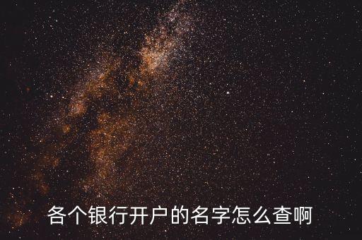 怎么查詢開戶名稱，各個(gè)銀行開戶的名字怎么查啊