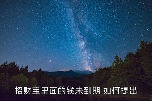 招財寶里面的錢未到期 如何提出