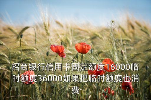 招商銀行信用卡固定額度16000臨時(shí)額度36000如果把臨時(shí)額度也消費(fèi)