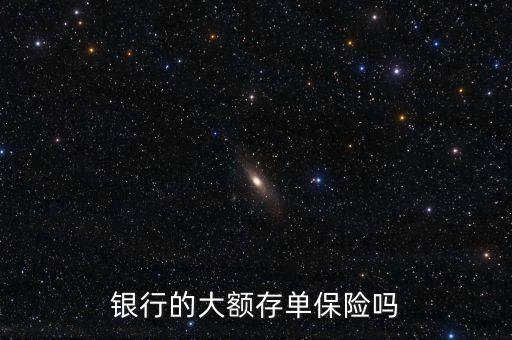 銀行的大額存單保險嗎