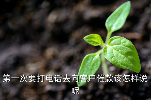 第一次要打電話去向客戶催款該怎樣說呢