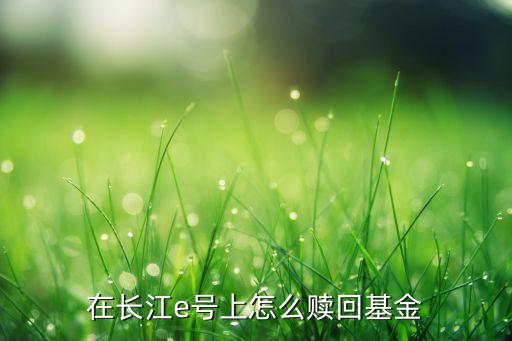 在長江e號上怎么贖回基金