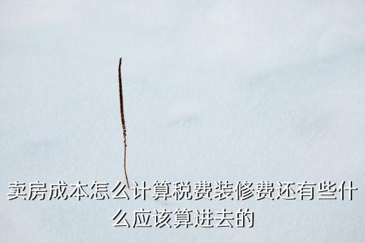 賣房時(shí)我該怎么算我的成本，出售二手房所需費(fèi)用及計(jì)算公式