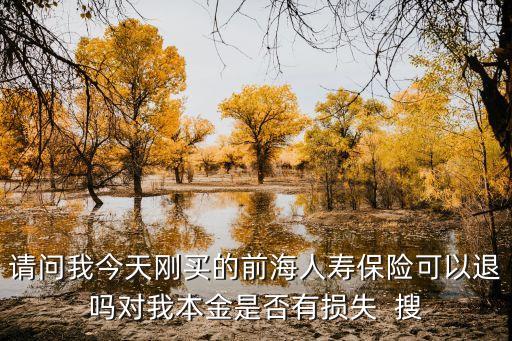 請(qǐng)問我今天剛買的前海人壽保險(xiǎn)可以退嗎對(duì)我本金是否有損失  搜