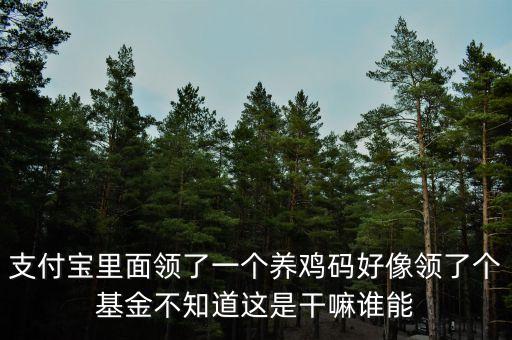 基金養(yǎng)雞計劃怎么找到，支付寶里面領(lǐng)了一個養(yǎng)雞碼好像領(lǐng)了個基金不知道這是干嘛誰能