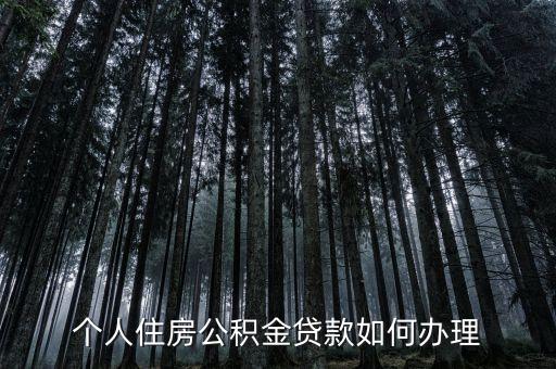 個人住房公積金貸款如何辦理