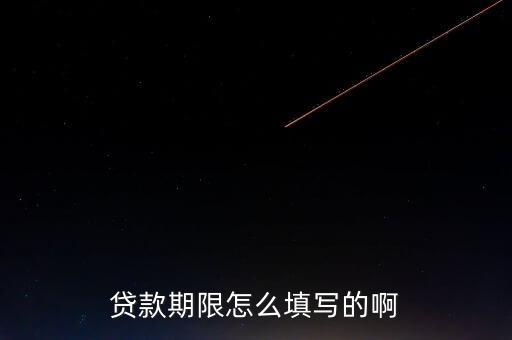貸款期限怎么填寫的啊