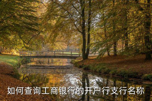 如何查詢工商銀行的開戶行支行名稱
