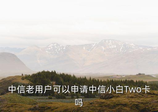 中信老用戶可以申請(qǐng)中信小白Two卡嗎
