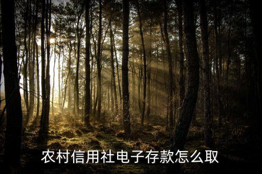 電子存單怎么取錢，農(nóng)村信用社電子存款怎么取