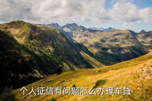 個人征信有問題怎么辦理車貸