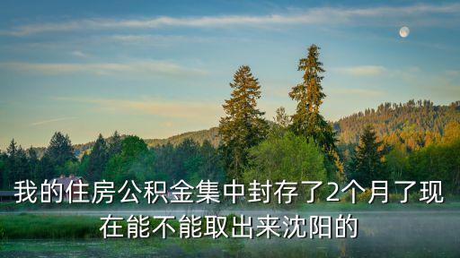 我的住房公積金集中封存了2個(gè)月了現(xiàn)在能不能取出來(lái)沈陽(yáng)的