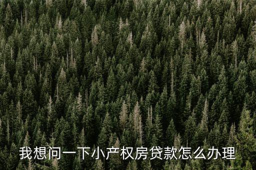 我想問一下小產(chǎn)權(quán)房貸款怎么辦理