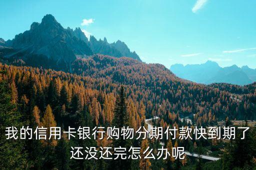 我的信用卡銀行購(gòu)物分期付款快到期了還沒還完怎么辦呢