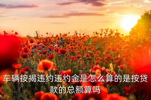 供車違約了怎么算，車貸 貸款 違約金怎么算的