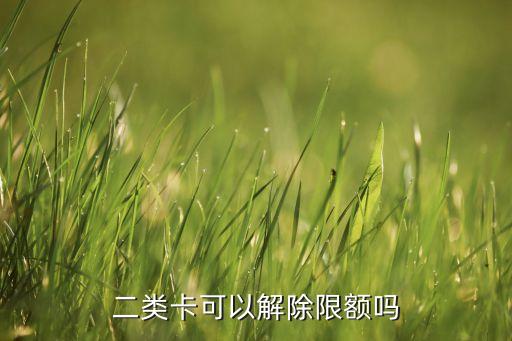 二類卡可以解除限額嗎