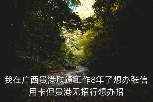 我在廣西貴港聯(lián)通工作8年了想辦張信用卡但貴港無招行想辦招