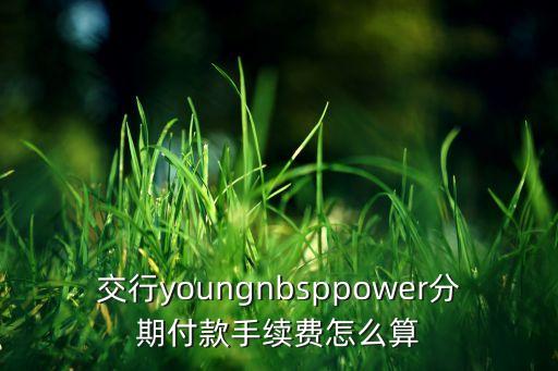交行youngnbsppower分期付款手續(xù)費怎么算