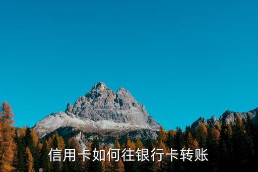 信用卡如何往銀行卡轉(zhuǎn)賬