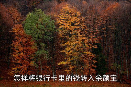 卡里的怎么到余利寶，銀行卡里的錢如何轉(zhuǎn)到余寶