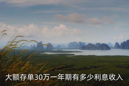 大額存單30萬一年期有多少利息收入