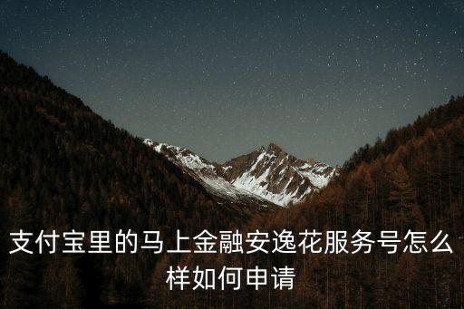 支付寶里的馬上金融安逸花服務號怎么樣如何申請