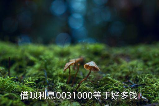 借唄利息0031000等于好多錢