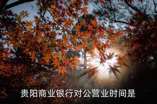 貴陽(yáng)商業(yè)銀行對(duì)公營(yíng)業(yè)時(shí)間是