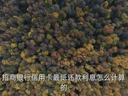 招商銀行信用卡最低還款利息怎么計(jì)算的