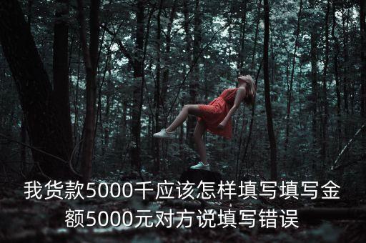 存款5000怎么寫，我貨款5000千應(yīng)該怎樣填寫填寫金額5000元對(duì)方說(shuō)填寫錯(cuò)誤
