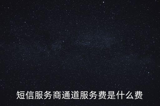 短信服務(wù)商通道服務(wù)費(fèi)是什么費(fèi)
