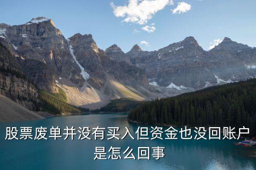 股票廢單并沒有買入但資金也沒回賬戶 是怎么回事