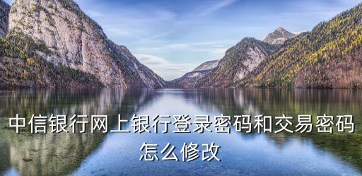 中信銀行網(wǎng)上銀行登錄密碼和交易密碼怎么修改