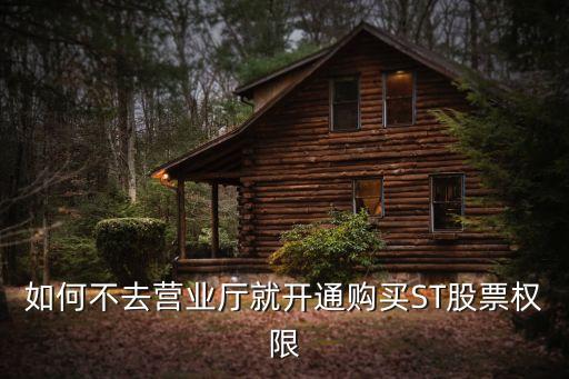 如何不去營業(yè)廳就開通購買ST股票權(quán)限