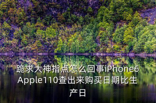 跪求大神指點(diǎn)怎么回事iPhone6Apple110查出來購買日期比生產(chǎn)日