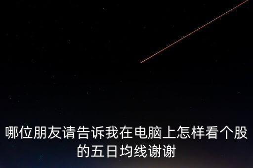哪位朋友請(qǐng)告訴我在電腦上怎樣看個(gè)股的五日均線謝謝